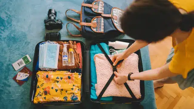 Suitcases packed for a trip